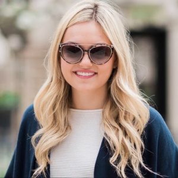 Tom Ford TF 384 56B Edita Havana Cream Grey Fade - Picture 2 of 7